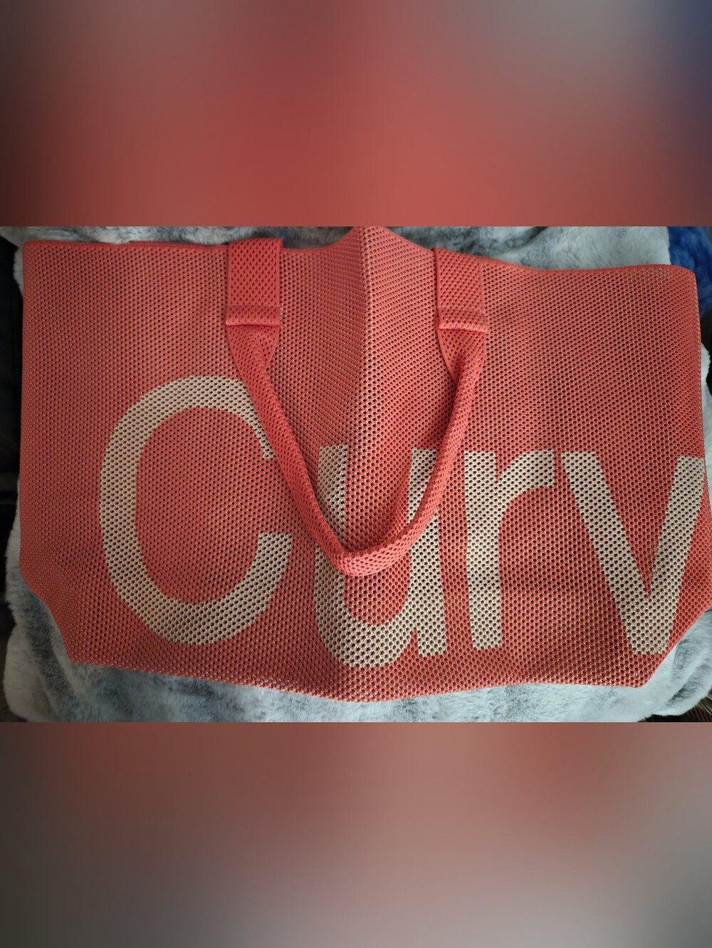 Curves By Sean Brown Tote- Coral